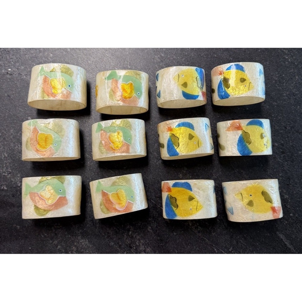 Vintage Studio Nova Barrier Reef Napkin Rings Set of 12 Tropical Fish Y2310